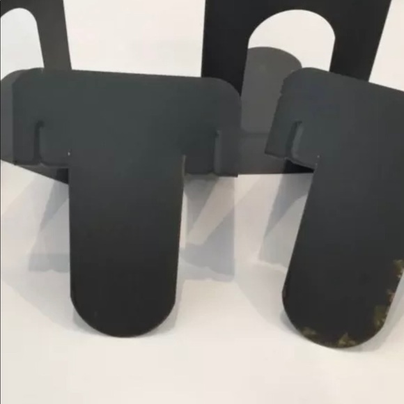 Metal Bookends 2 Sets of 4 Gray - Picture 4 of 4